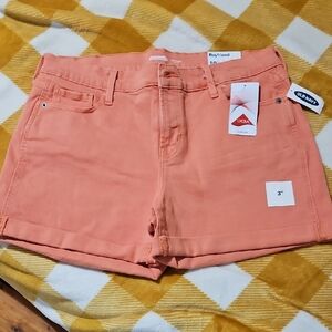 NWT Old Navy Salmon Colored Jean Shorts Cuffed Hem Size 10